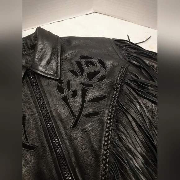 Vintage Rose authentic leather jacket SMALL size